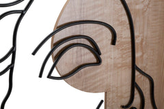 Panneau mural décoratif 3D David métal et bois