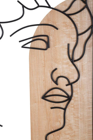 Panel de pared decorativo 3D David Metal y Madera natural