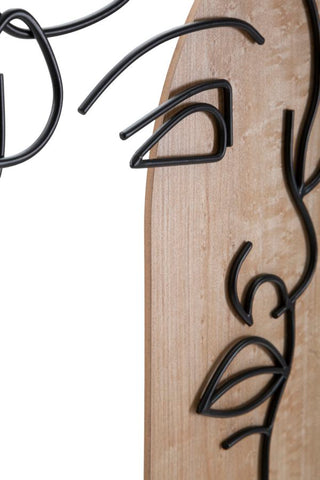 Panel de pared decorativo 3D David Metal y Madera natural