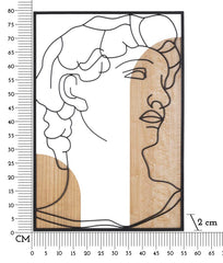 Panneau mural décoratif 3D David Métal et Bois naturel