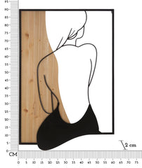 Panneau mural décoratif 3D Femme Fer et Bois