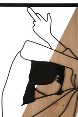 Panneau mural décoratif 3D en métal et bois