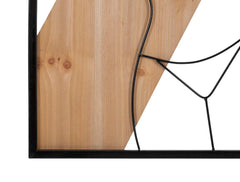 Panneau mural décoratif 3D en métal et bois