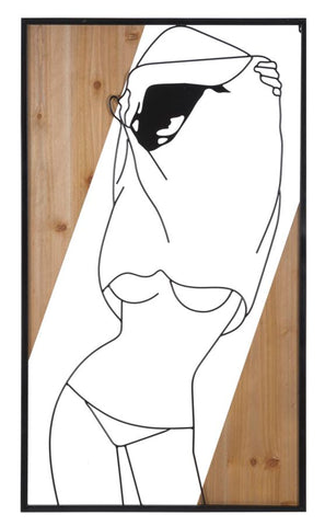 Panel de pared decorativo 3D de metal y madera