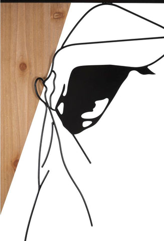 Panel de pared decorativo 3D de metal y madera
