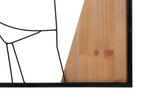 Panel de pared decorativo 3D de metal y madera