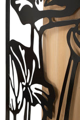 Panneau mural décoratif 3D Lotus Métal et Bois