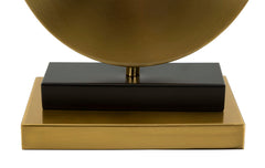 Lampe de table métal doré abat-jour tissu blanc bord doré