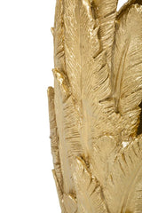 Vase plumes résine dorée