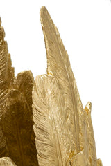 Vase plumes résine dorée