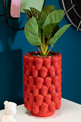 Vase en résine fraises rouges