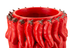 Vase Chili en résine avec piments colorés