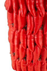 Vase Chili en résine avec piments colorés