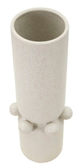 Vase en céramique blanche décoré de sphères