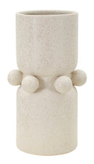 Vase en céramique blanche décoré de sphères