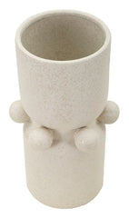 Vase en céramique blanche décoré de sphères