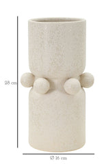 Vase en céramique blanche décoré de sphères