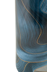 Vase en céramique décoré avec couvercle finitions dorées