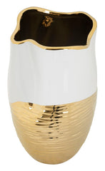 Vase en céramique finition dorée