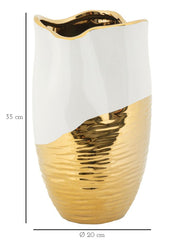Vase en céramique finition dorée