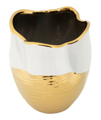 Vase en céramique finition dorée