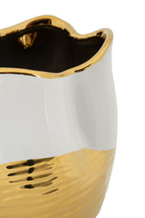 Vase en céramique finition dorée