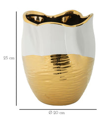 Vase en céramique finition dorée