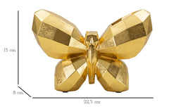 Vase en résine dorée Papillon design cubisme