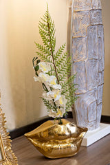 Vase lèvres résine dorée