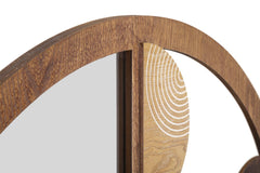 Miroir mural rond Bois décoratif