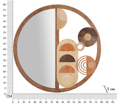 Miroir mural rond Bois décoratif