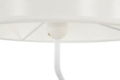 Lampe de table Dancer métal et résine robe dorée abat-jour tissu blanc
