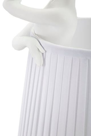 Lampe de table Ballet Résine blanc abat-jour tissu blanc