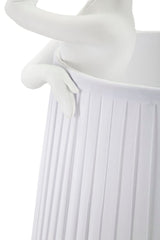 Lampe de table Ballet Résine blanc abat-jour tissu blanc