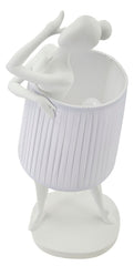 Lampe de table Ballet Résine blanc abat-jour tissu blanc