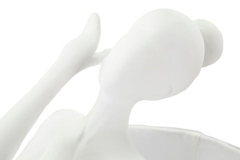 Lampe de table Ballet Résine blanc abat-jour tissu blanc