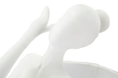 Lampe de table Ballet Résine blanc abat-jour tissu blanc