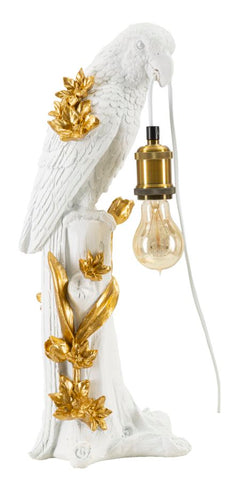 Lampe de table Perroquet résine décorations dorées