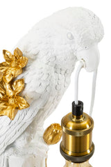 Lampe de table Perroquet résine décorations dorées