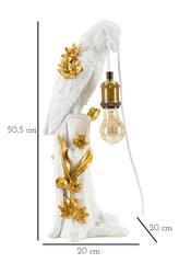 Lampe de table Perroquet résine décorations dorées