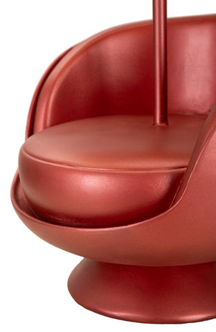 Lampe de table Midcentury résine rouge abat-jour tissu rouge