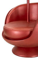 Lampe de table Midcentury résine rouge abat-jour tissu rouge