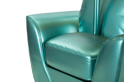 Lámpara de mesa de resina turquesa con pantalla de tela turquesa