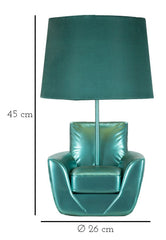 Lampe de table en résine turquoise abat-jour tissu turquoise