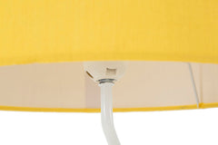 Lampe de table en bois design flamme abat-jour Tissu Jaune/Orange