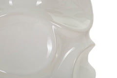 Lampe sur pied céramique blanche abat-jour tissu blanc