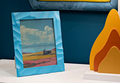 Cadre photo rectangulaire autoportant Résine Bleu Clair