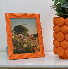 Cadre photo rectangulaire en résine Orange