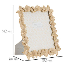 Cadre photo rectangulaire Farfalle Résine Doré