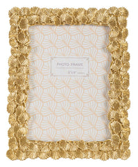 Cadre rectangulaire résine feuilles dorées